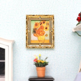 ibasenice Dollhouse Frame Dollhouse Oil Painting Miniature Picture Frame Craft Resin Decoration Mini Oil Painting Tiny Painting Decorate Small Small Painting Pack of 2