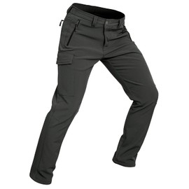 Wespornow Men's-Fleece-Lined-Hiking-Pants Water-Resistance-Snow-Ski-Pants Softshell Snowboarding Pants for Winter, Skiing, Outdoor (Dark Grey, Medium)