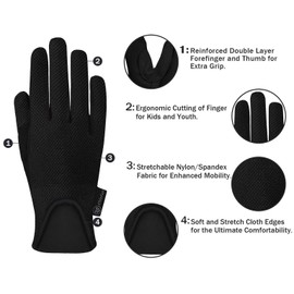 ChinFun Kids Horse Riding Gloves Equestrian Horseback Gloves for Youth Children Boys Girls Outdoor Biking Cycling Running Pink L