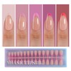 Misssix XBASICTIPS Uñas postizas francesas, 150 unidades, almendra mediana, gel