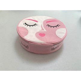Benefit Qty 3 Benefit Brow Skincare Makeup Beauty Round Gift Travel Case Fabric Bag Pink