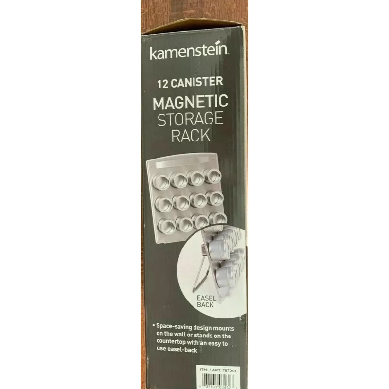 Kamenstein 12 Canister Magnetic Storage Rack Wall Mountable