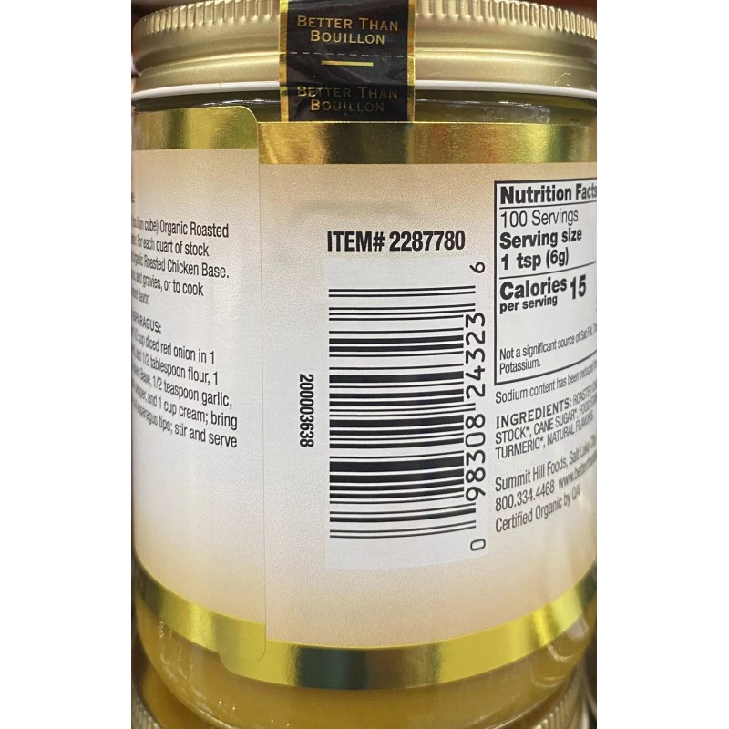 Better Than Bouillon Organic Roasted Chicken Base USDA Organic 21