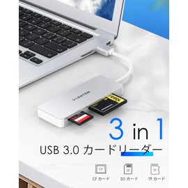 LENTION USB 3.0 Card Reader CB-H12 Micro SD(TF)/SD/CF (CompactFlash) UHS-I High Speed (Max Transfer Rate 104MB/s) Simultaneous Read and Write USB Type-A MacBook Pro (2016-2020 / M1 Chip), MacBook Air