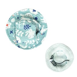 BT Bear Dog Hat, Dog Bucket Hats Breathable Round Cap with Ear Hole Outdoor Travel Sun Protection Summer Hat for Cat Puppy Small Dogs,Blue-L