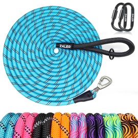 ZALER Long Dog Leash, 50 feet 30ft 20ft 15ft 10ft Dog Training Lead, Heavy Duty Reflective Check Cord Recall Leash for Dogs Training, Playing, Camping, or Backyard (30FT, Blue)