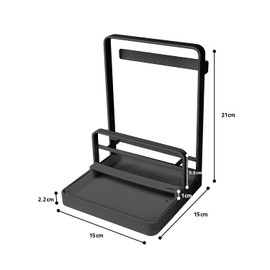 PINC® Multifunctional Spoon Stand and Lid Rest - Kitchen Utensil Rest - Mobile Tablet Holder - Book Holder for Kitchen Notebook (Black)