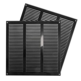 Repa Market 2-Pack Black Air Vent Cover 12" x 12" Inch (Outer Dimensions) - Steel Return Air Grilles - for Ceiling and Sidewall - HVAC - with Protection Screen (11.81" x 11.81" Inch)