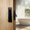 Lpraer 150mm Matte Black Pocket Door Hardware Set, 2 Recessed