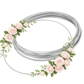 SENJEOK 20 Pack 12 Inch (30cm) Silver Floral Hoop, Metal Wreath Macrame Rings for Wall Art Creation, DIY Crafting, Wedding Decoration