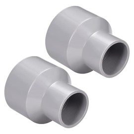 QUARKZMAN 50 mm x 40 mm PVC Reducer Coupling x 2 Pieces DWV Coupling Connector for Pipe Fittings for Buildings Irrigation Installation Grey