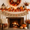 Happy Fall Burlap Banner with Maple Leaf Garland