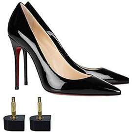 JUTOSU Sole Repair Kit, Top Lift, Shoe Heel Repair Nails, Shoe Tips, Anti-Slip, For High Heels, Women's Heels, Shoe Shop, Repair, Replacement, 0.4 x 0.4 inches (9 x 10 mm), Nail Diameter 0.1 inches (3.0 mm), Set of 6, Black