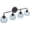 MELUCEE Bathroom Light Fixtures Black Vanity Light with Blue Striped