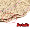 Womens Straw Bucket Hat for Women Handmade Floral Foldable Floppy