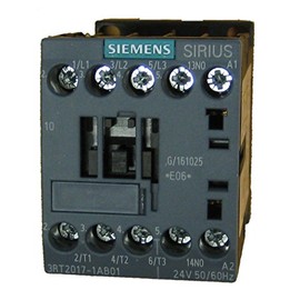 Siemens 3RT2017-1AB01 12 AMP, 3 Pole contactor with a 24 volt AC coil and 1 N.O. base contact