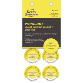 Avery Zweckform 6972 Test Disc, Diameter 30 mm, 10 sheets/80 Labels (Yellow)