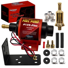 ENGINEMAN Universal 12 Volt Electric Fuel Pump 5-9 PSI, 35GPH, Super 12S Plus for Gasoline Diesel Engines
