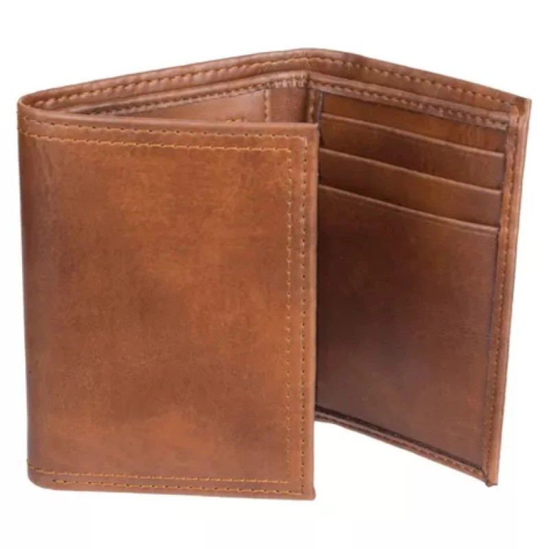 Goodfellow & Co Brown Men's Slim Trifold Wallet RFID blocking