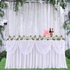 gogoparti White Tutu Table Skirts for Rectangle Tables 9ft Draped