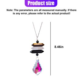 UHANBUT Crystal Hanging Car Pendant, Handmade Stones Car Rear View Mirror Charm, Cute Boho Dangling Drop Ornament, Protection Energy Auto Decoration Accessories for Women Men (White/Black)