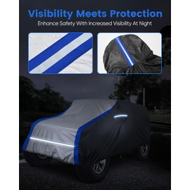 NOVSIGHT Cover for Jeep Wrangler - 2 Doors 2007-2025 JK JKUJL JLU,NOVSIGHT Waterproof All Weather Car Cover Hail Protector, 6 Layer Heavy Duty Rain Uv ProtRection for Wrangler 2 Door