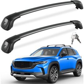 FengYu Lockable Roof Rack Cross Bars 260lbs Compatible with Mazda CX-50 & CX50 Hybrid 2023 2024 2025 (with Flush Side Rails),Heavy Duty Aluminum Roof Rails Crossbars Cargo Bars Canoe Rooftop Black