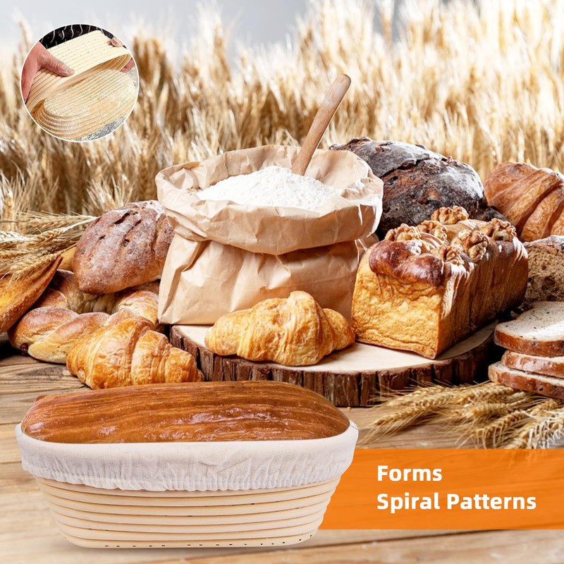 10 inch Bread Proofing Basket Set 100% Natural Bread Banneton