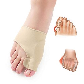 HiiBaby - 2 calcetines ortopédicos para corrección de juanetes de pedicura de silicona para hallux valgus corrector de dedos de los pies separador herramienta de cuidado de pies