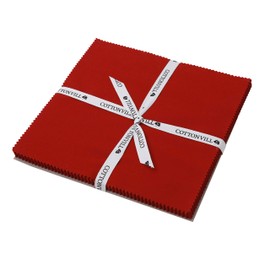 COTTONVILL 20COUNT Cotton Solid Quilting Fabric (10inch square, 18-Haute Red)