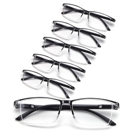 BLOEXCLU Reading Glasses for Men Blue Light Blocking Lightweight Readers Women Anti Eyestrain Computer Eyeglasses (6 Pack Black, 1, x)