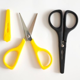 2Pcs Medium Scissors, Safety Scissors with Cap, Craft Shears for Classroom Office Home (Yellow & Black)