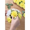 Floroom Artificial Flowers 25pcs Real Looking Canary Yellow Foam Fake
