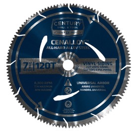 Century Drill & Tool 08240 Cenalloy 7-1/4", 120T Vinyl Siding Circular Saw Blade