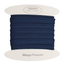 Cotton flanged Insert Piping Cord - Available in Several Colours and Two Sizes - Flanged Piping Cord for Cushions (Navy Blue, By 10 Meters)