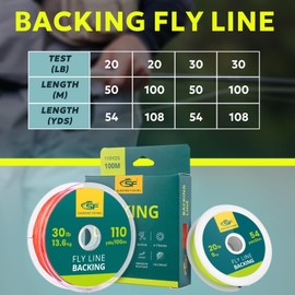 SF Braided Fly Fishing Trout Line Backing Line 30LB 100m/108yds Fluo Yellow-N