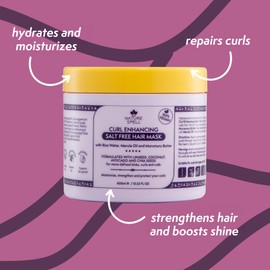 Nature Spell Curl Strengthening Hair Mask for Curly Hair 400ml - Enriched with Rice Water and Linseed for All Curls Types Sulphate Free