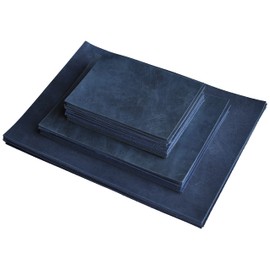 Lederreste - Vorgeschnittene DIY Blätter für Handwerk und Hobby in verschiedenen Größen. Crazy Horse gewachstes Leder (Blau, A5 14.8 x 21 cm)