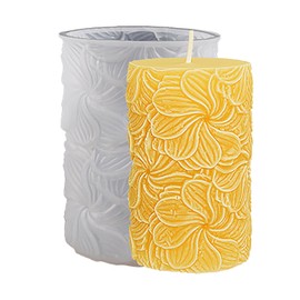 Flower Cylinder Mold Wave Candle Mold Cylinder Candle Mold 3D Flower Resin Casting Mold Resin Making Molds Silicone Mold for Candle Home Decorate Mold 3D Animal Mold Candle Making Mold