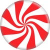 Peppermint Candy - Red and White - 1.25" Round Button