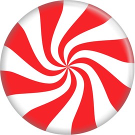 Peppermint Candy - Red and White - 1.25" Round Button