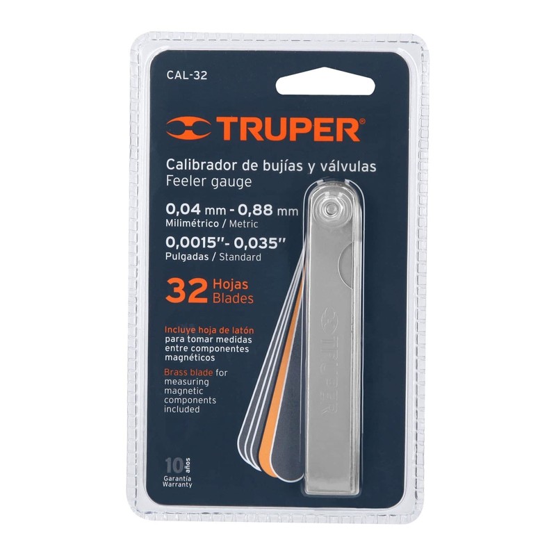 Truper CAL-32, Calibrador de 32 hojas std / mm, fabricadas