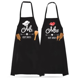 Mr and Mrs Aprons for Couples Gifts- Engagement Gifts Bridal Shower Gifts Wedding gifts for couples 2025, His and Her Gifts, Unique Kitchen Cooking Apron Gift Set