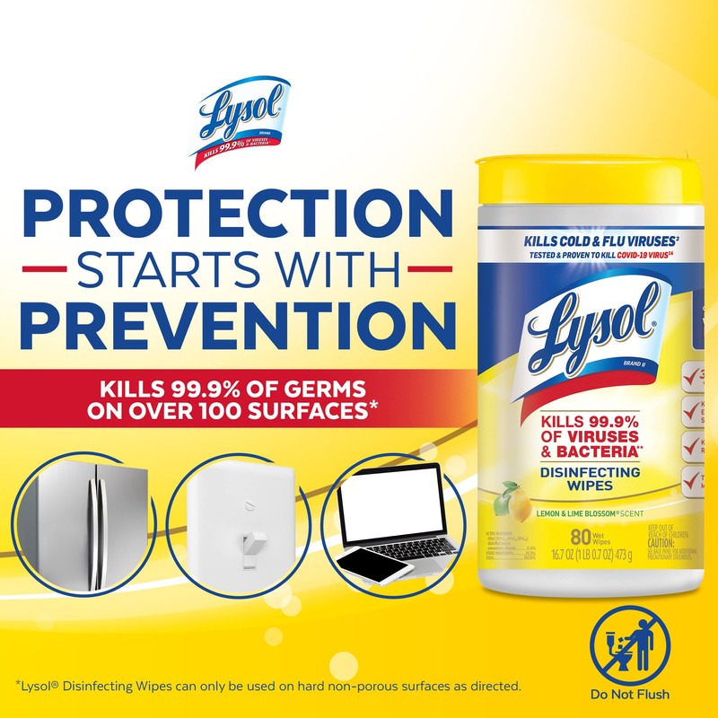 Lysol Disinfectant Wipes, Multi-Surface Antibacterial Cleaning Wipes, For Disinfecting and