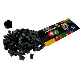 CMC imports 50 Clamping Blocks Briks Modified Building Blocks Modified 1 x 1 Nubs 1 KNOB Compatible 87087 (650 - Black)