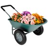 Upgrade 2 Wheel Wheelbarrow, Yard Cart with Padded Handlebar, 14