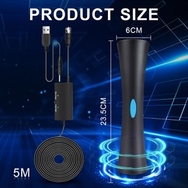 AXFEE DVBT2 Antenna with Amplifier 36Dbi+ HDTV Indoor Antenna for Television, Maximum Signal Quality Thanks to Aluminium Core, Full HD, 5 m Cable, DVB-T2 Antenna, TV Freenet, TV, Indoor and Outdoor