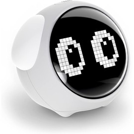 Alarm Clock for Kids, Smart Emoji Multifunction Digital Clock, Dual Alarm Setting, Adjustable Brightness Night Light, Voice-Activated, Toy for Toddler, Children, Students, Boys&Girls