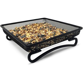 Super Idee Fine Mesh Floor Feeding Station Feeding Bowl with Floor Supports Feeder Feeder for Wild Birds Blackbird Robin Sparrows Tit Hedgehog Squirrel Rabbit Floor Feeder