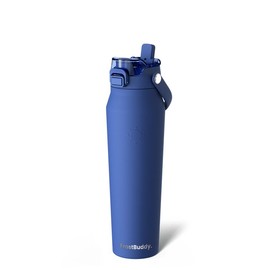 Bottle Buddy | Dual Function lid Water Bottle | Stainless Steel | Double Wall Insulated:_Navy_32
